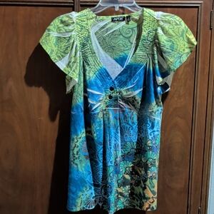 Apt. 9 Green Patterned Top